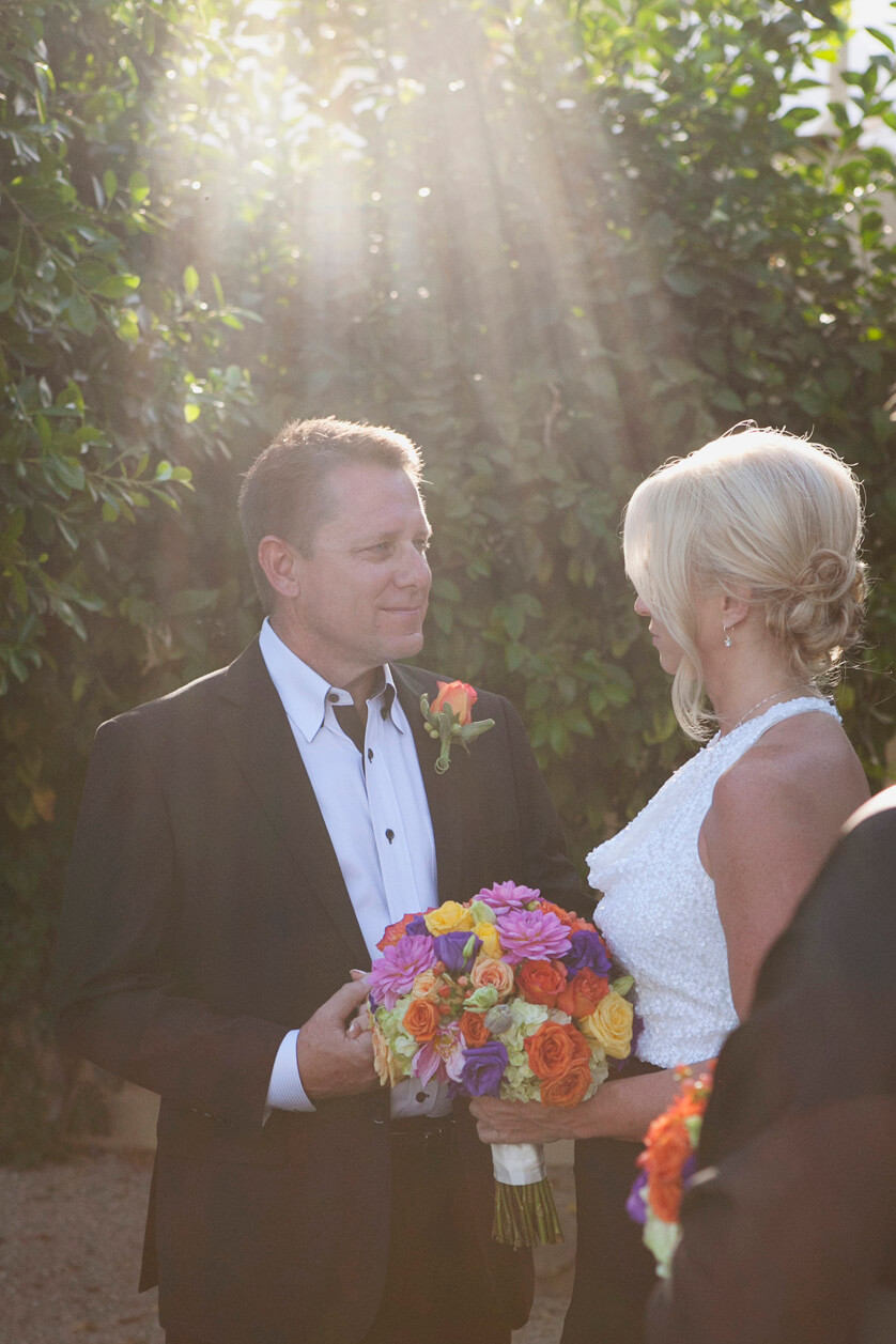 Artistic Wedding photography, desert light, flare