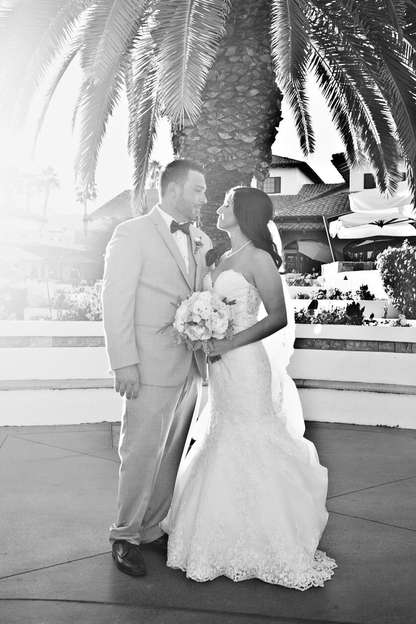 Bride and groom portraits in black and white