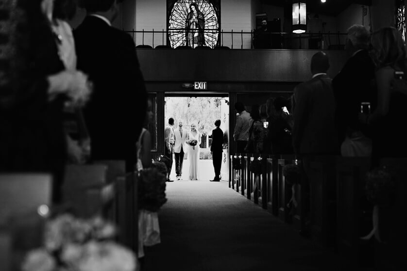 Bride enters the church