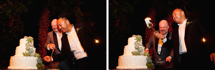 Cake Cutting, Same Sex Palm Springs Wedding
