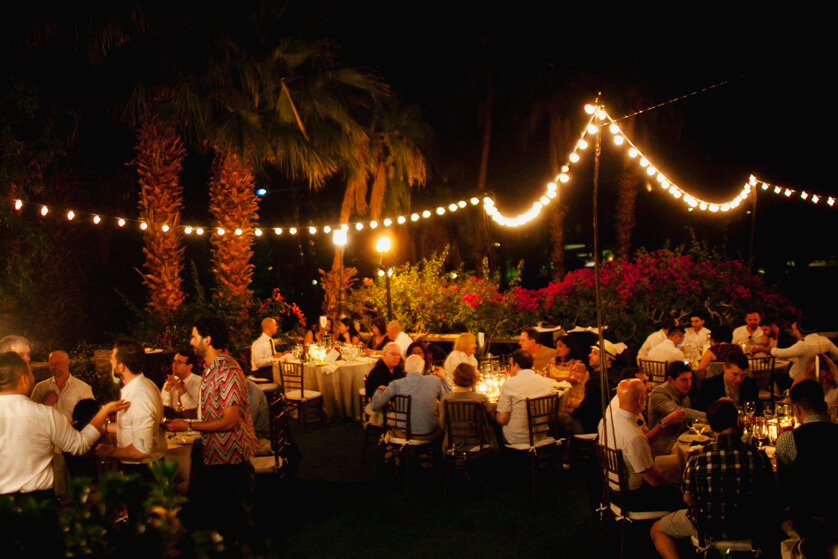 Dinner under the stars and bistro lights