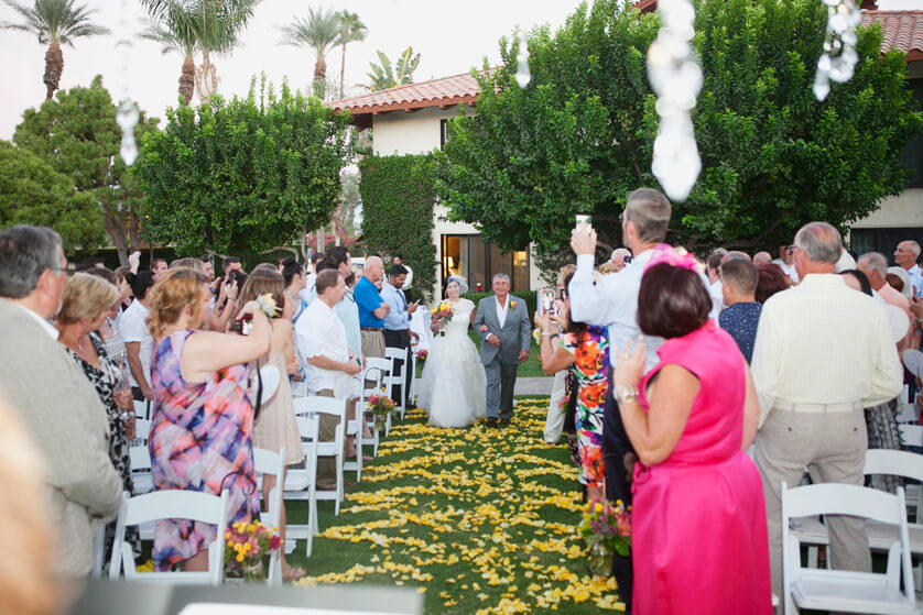 Bride enters, father/daughter, Miramonte Resort, Indian Wells