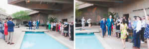 Courtyard wedding ceremony at Palm Springs Museum in California