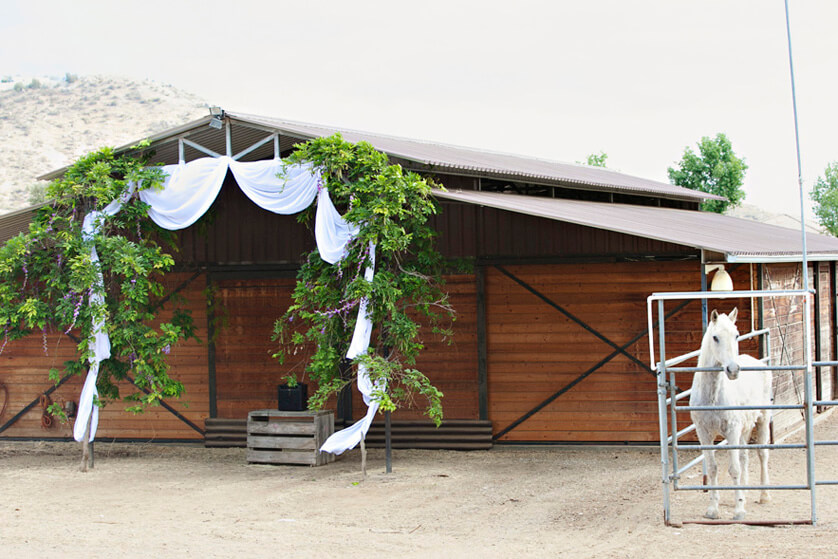 The barn, ready for the wedding ceremony