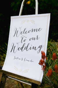 Welcome board, Wedding announcement, Ritz Carlton Wedding, Ceremony