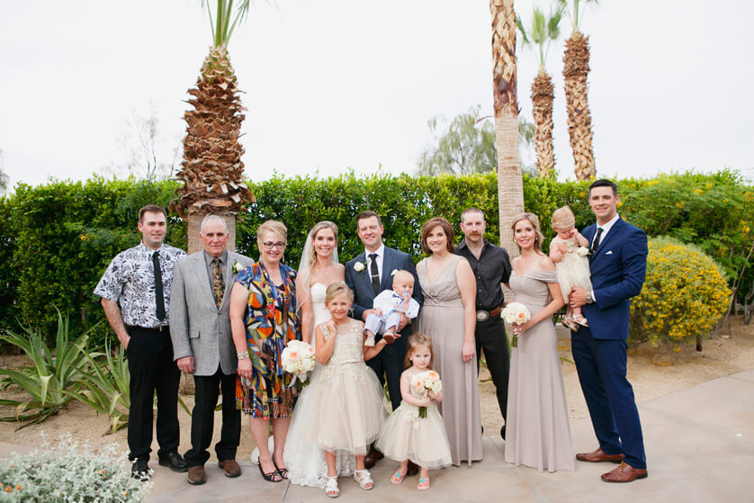 Relaxed family portraits at this Rancho Mirage California wedding