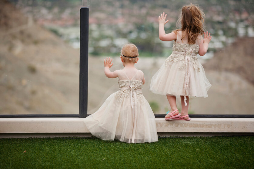 Flower girls in their adorable dresses in Rancho Mirage California.