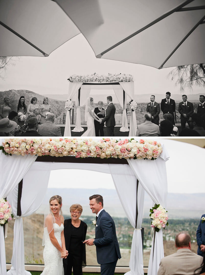 Wedding ceremony at the overlook at ritz carlton Rancho Mirage