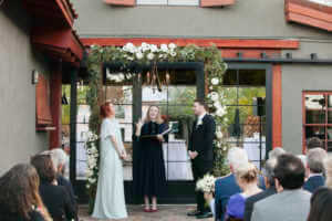 Wedding ceremony at Sparrows Lodge
