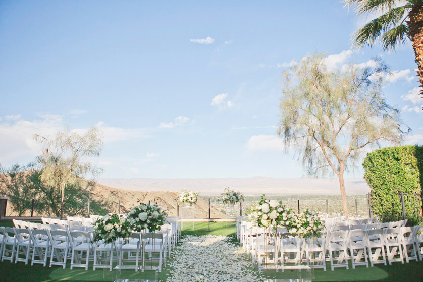 Stunning views overlooking all of Rancho Mirage and the Coachella Valley at this ceremony site