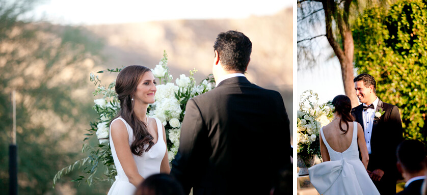 A few sweet and candid moments between the couple as they exchange vows in Rancho Mirage