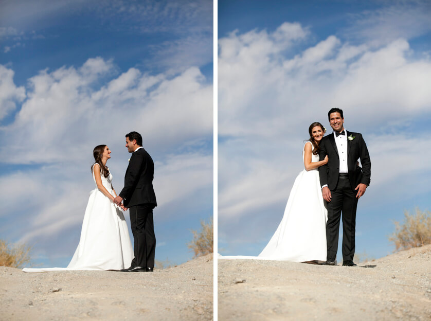 Charlie and Nazir in the desert for some lovely wedding day portraits