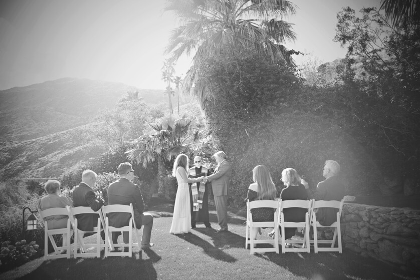 Vintage vibes, tiny wedding ceremony, black and white, film feel