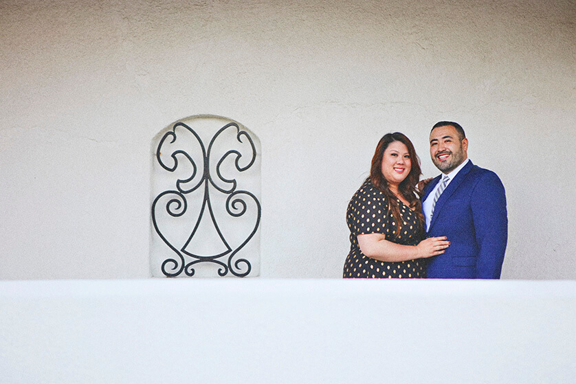 Couples photos at the Rancho Las Palmas Hotel