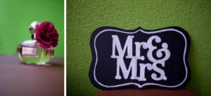 Mr. and Mrs. Chalk sign and personal perfume