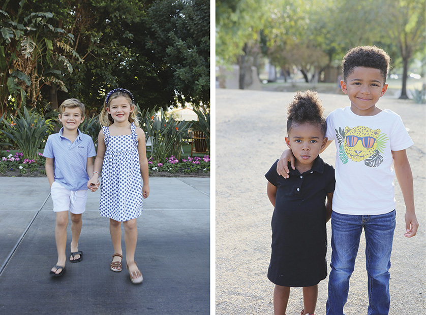Beautiful children pose casually for family photos