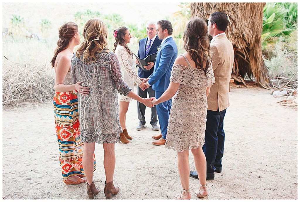 Palm Springs desert elopement ceremony