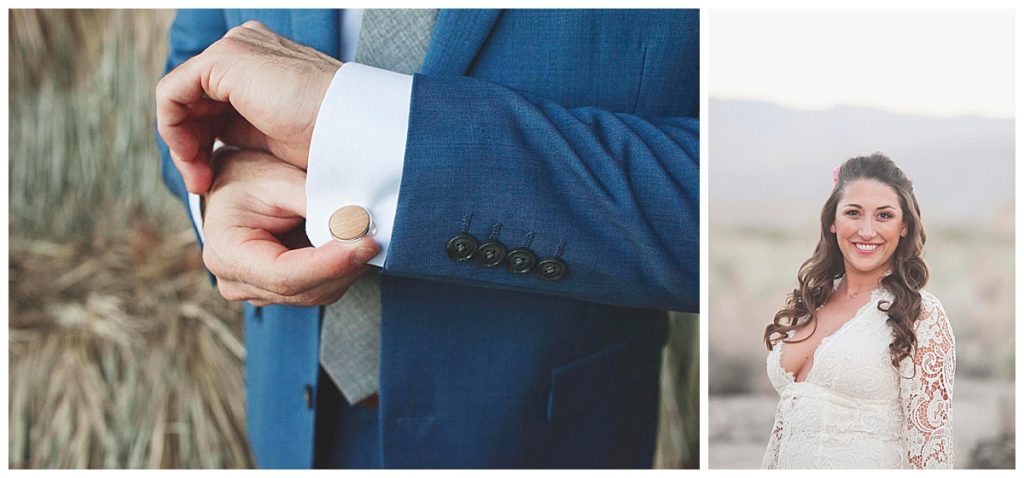 Bridal portrait and grooms cuff links details