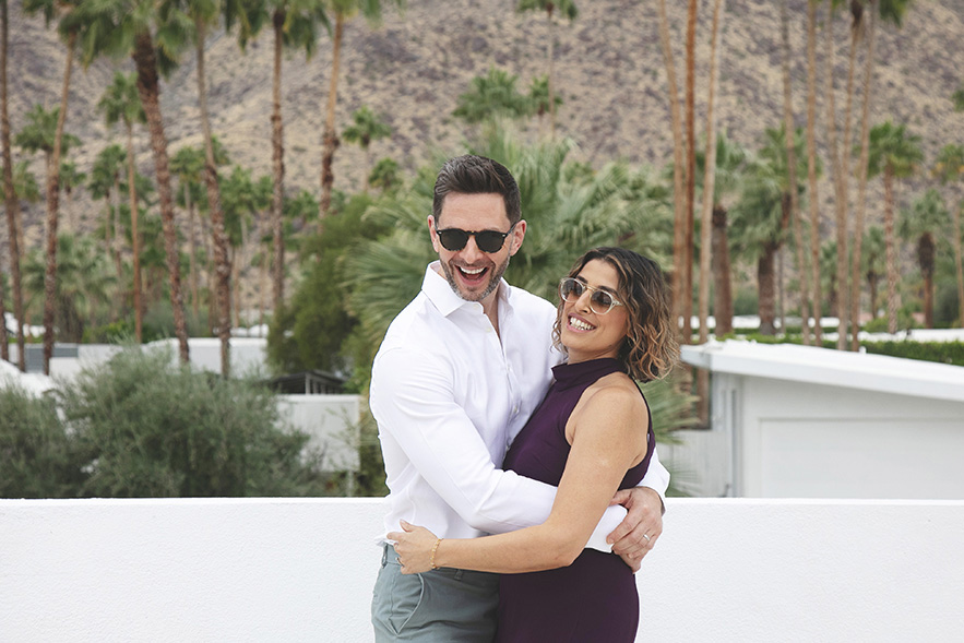 Couple being silly and playful for the camera