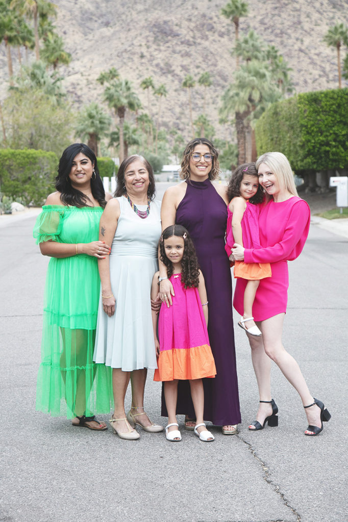 Group photo of all the girls, beautiful maternal generation photo against dramatic desert backdrop