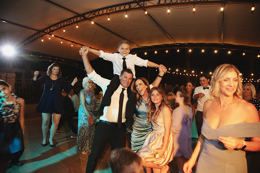 Guests enjoy dancing at the reception