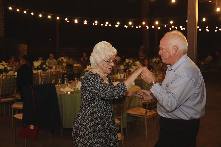 Cute elderly couple on the dance floor