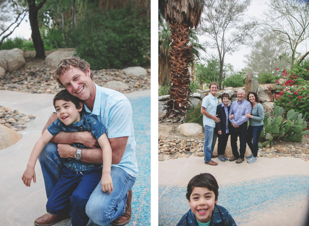 Casual family photos in Palm Desert park.