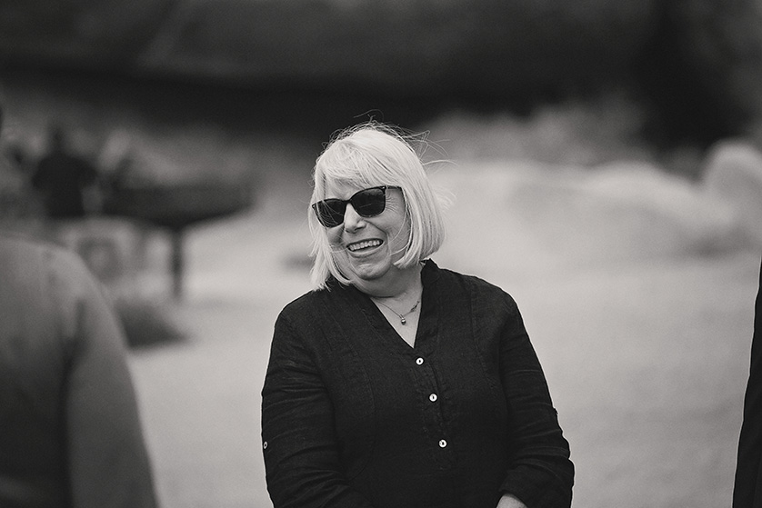 A guest enjoys chatting with a friend in Joshua Tree National Park