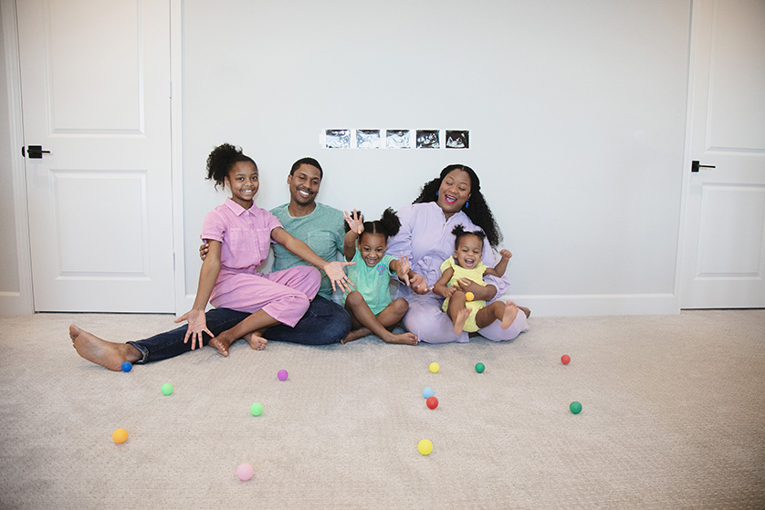 A fun and vibrate capture of a sweet family in their living room