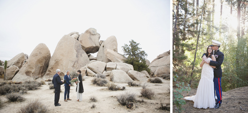 Photos of couples posing in nature have elopement ceremonies.