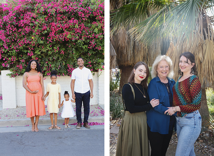 Casual family photos in the desert