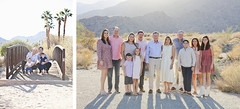 Photographs of families in the desert