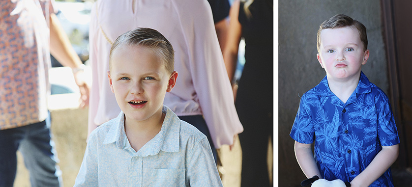 Two photos of adorable boys