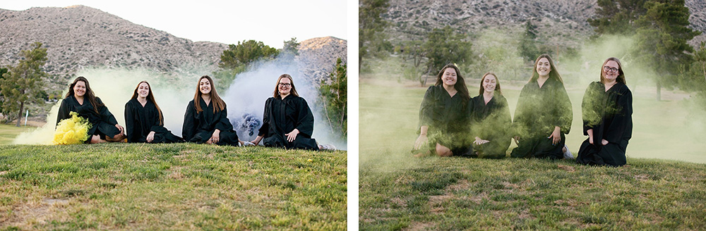 Smoke bomb fun on the golf course