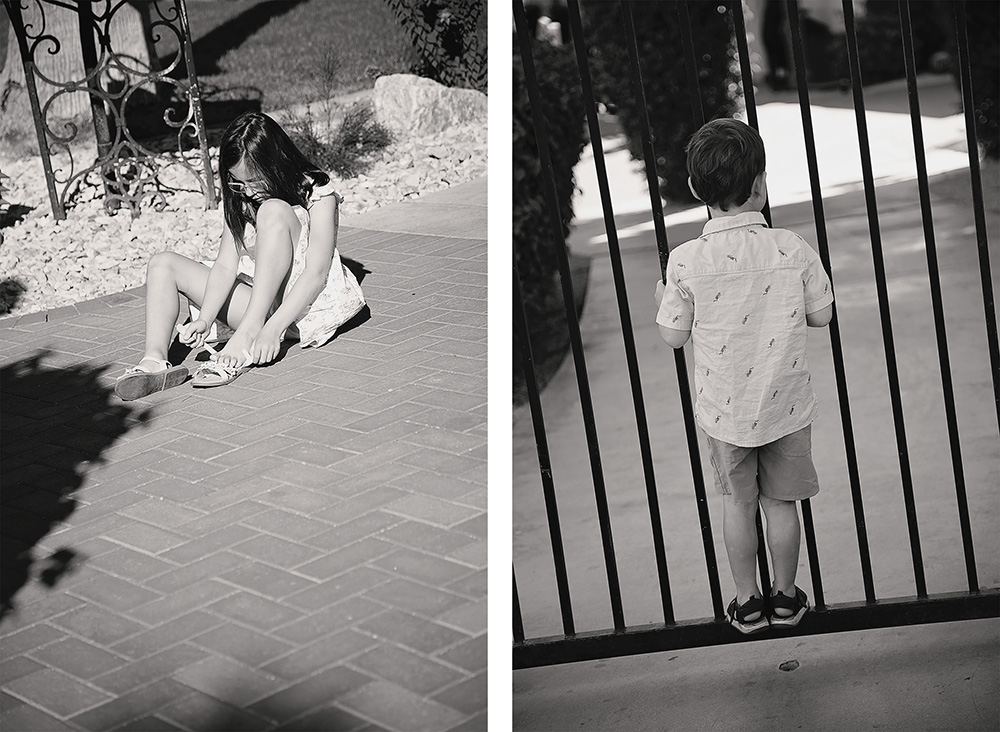 Two candid captures of two young children