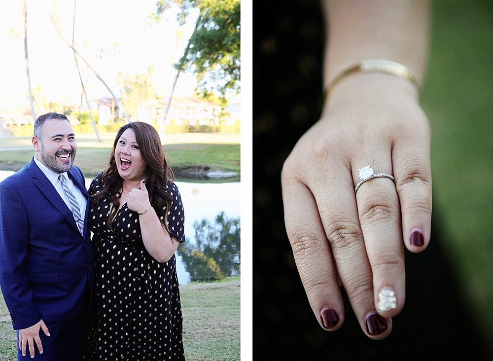 Couple celebrate their surprise proposal at the Omni Rancho Las Palmas in Rancho Mirage