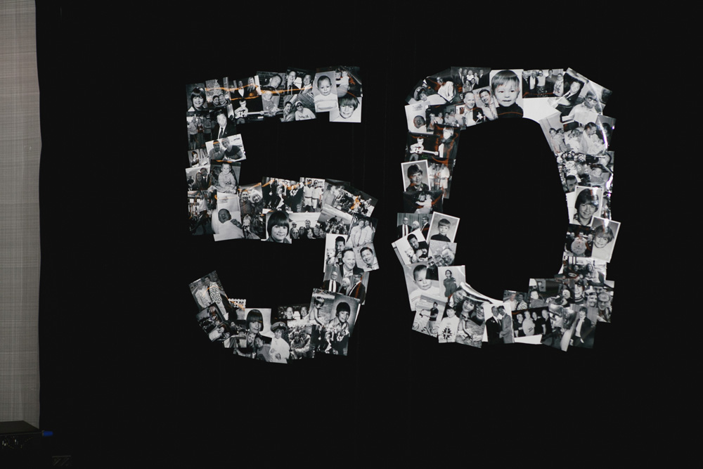 Photograph of the number fifty made using photographs